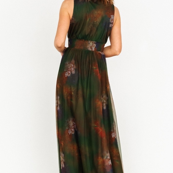Baltic Born Kamila Tulle Maxi Dress | Olive Multi Floral Size XSXS - Picture 5 of 5